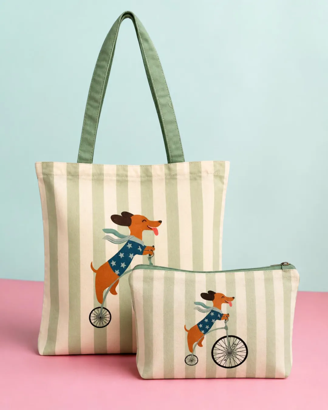 Tote Bag y Neceser Teckel Verde Agua - Vista 1
