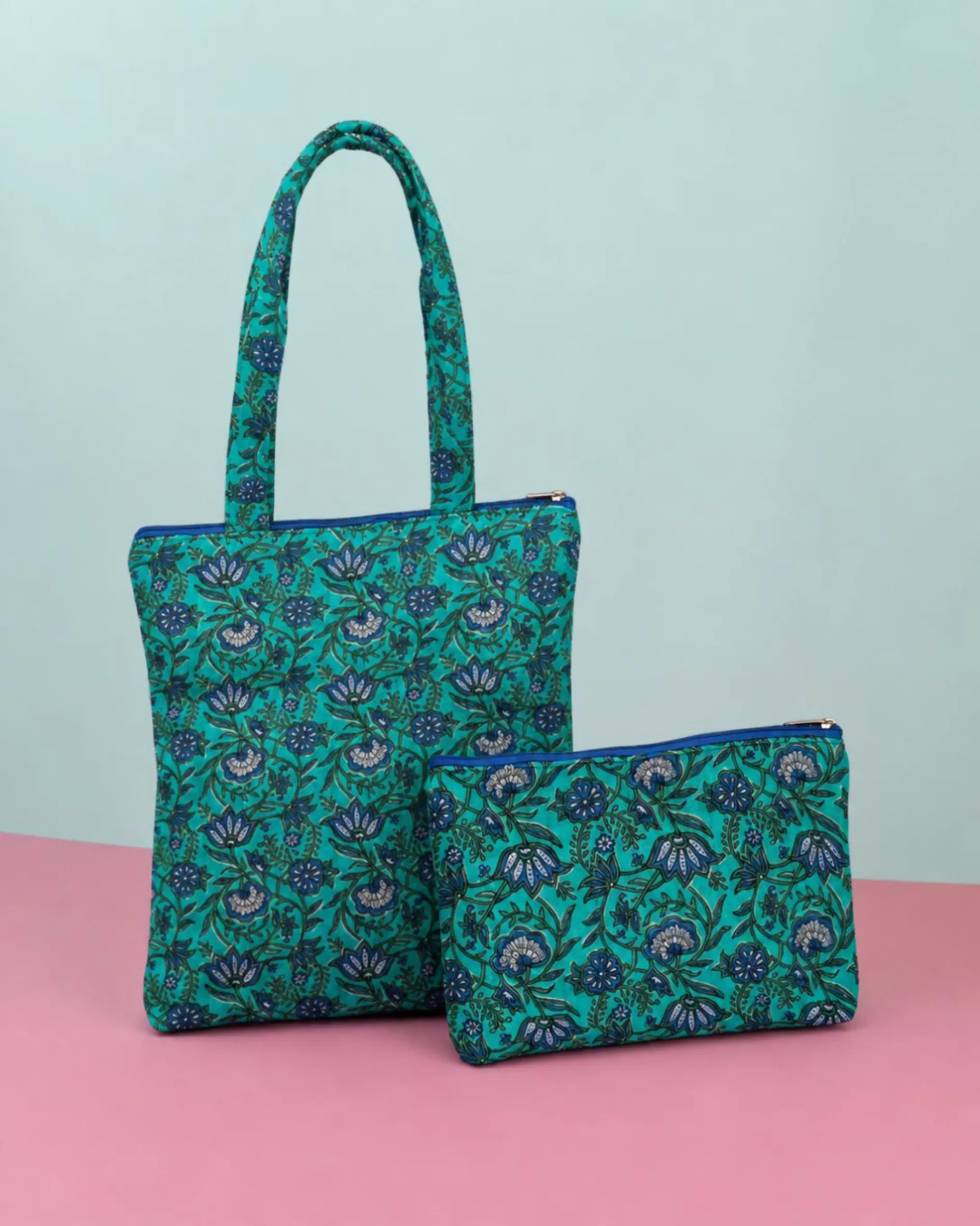 Tote Bag y Neceser acolchado AZUL